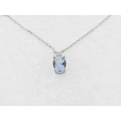 Gargantilla Plata Aguamarina