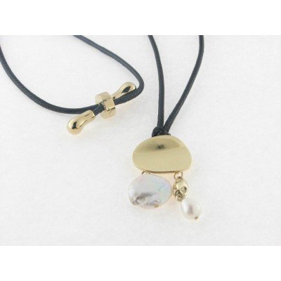 Viceroy colgante acero chapado perla c/cordón