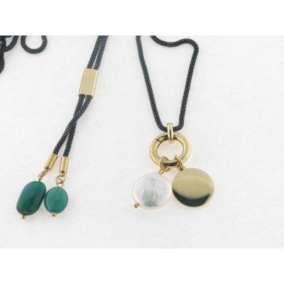 Viceroy collar acero negro madreperla piedra natural