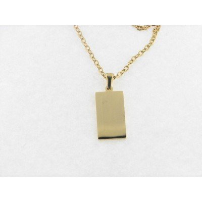 Chapa Acero Dorado con Cadena