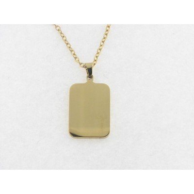 Chapa Acero Dorado con Cadena Acero