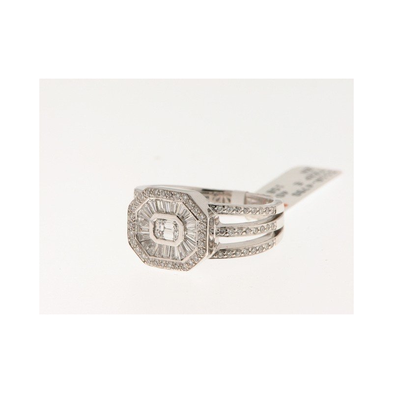 Sortija Oro Blanco Diamantes