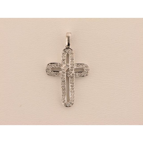 Cruz Oro Blanco Diamantes