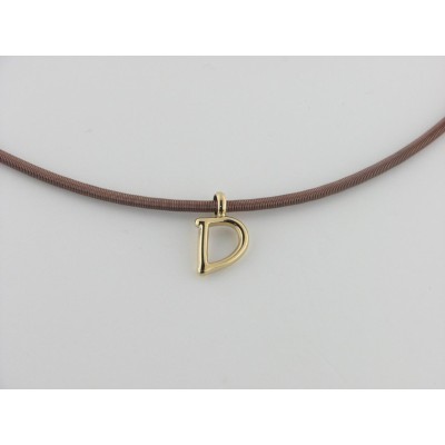 Viceroy colgante letra "D" acero chapado dorado