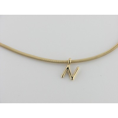 Viceroy colgante letra "N" acero chapado dorado