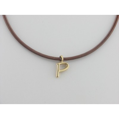 Viceroy colgante letra "P" acero chapado dorado