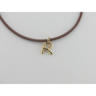 Viceroy colgante letra "R" acero chapado dorado