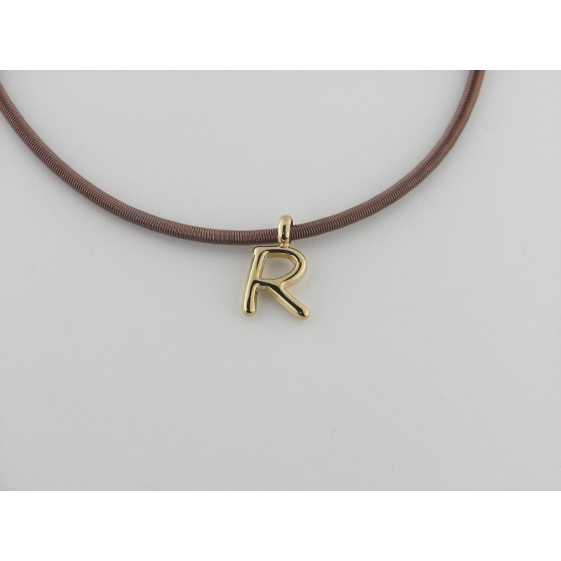 Viceroy colgante letra "R" acero chapado dorado