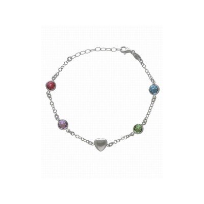 Victoria Cruz Pulsera Plata Piedras Colores