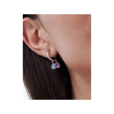 Victoria Cruz Pendientes Aro Plata Piedras