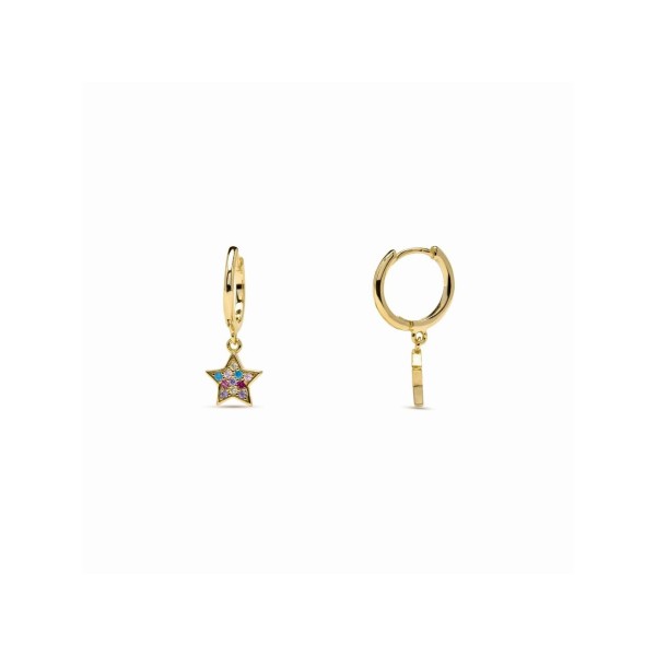 Luxenter Pendientes Aro Plata Chapada Piedras
