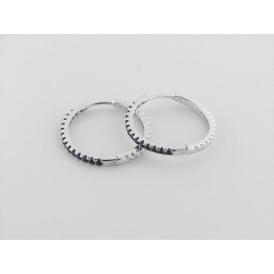 Pendientes Aro Plata Piedras