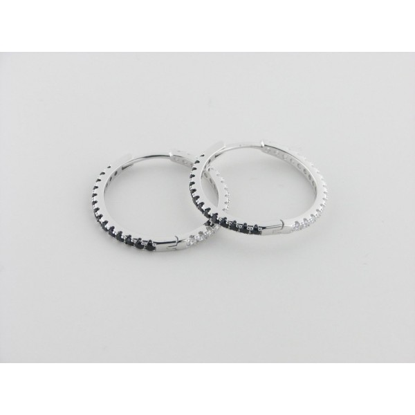 Pendientes Aro Plata Piedras