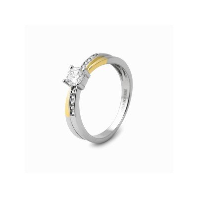 Luxenter Sortija Plata Bicolor Piedras Auphis