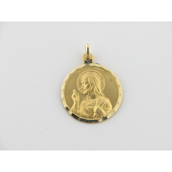 Medalla Oro 18 mm Sagrado Corazón