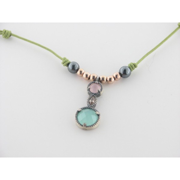 Raive Colgante Plata Piedras Cordon