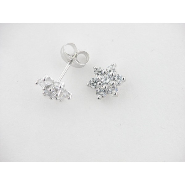 Pendientes Oro Blanco Piedras