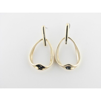 Lotus pendientes acero chapado