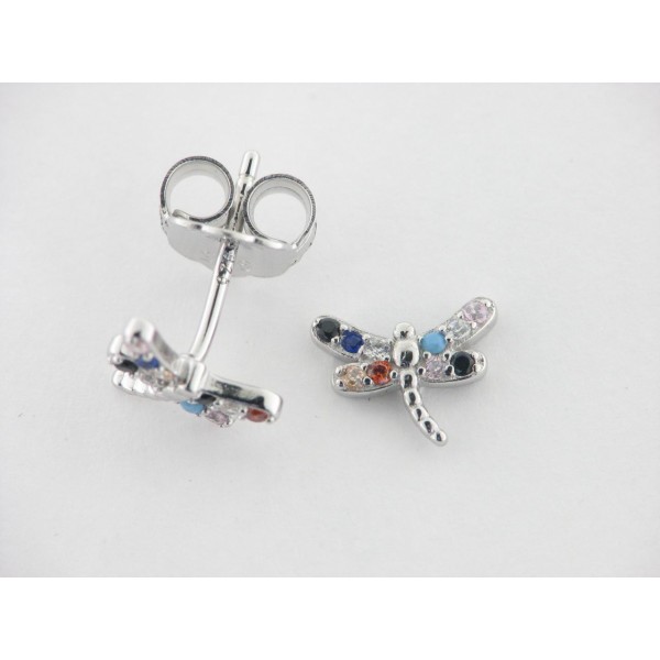 Pendientes Plata Piedras Colores