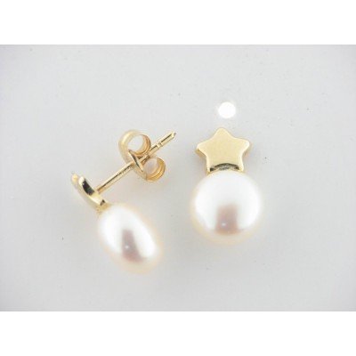 Pendientes Oro Perla