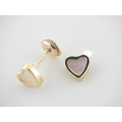 Pendientes Oro Nacar Corazón
