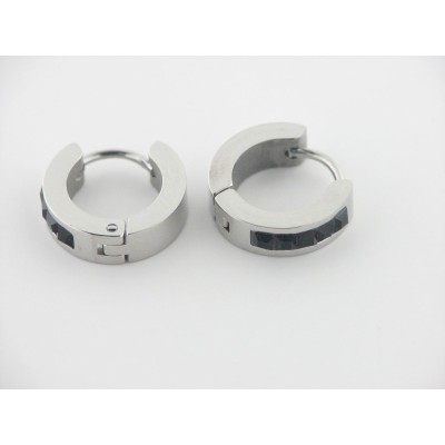 Pendientes Aro Acero Piedras 14 mm