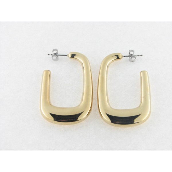 Lotus pendientes acero chapado