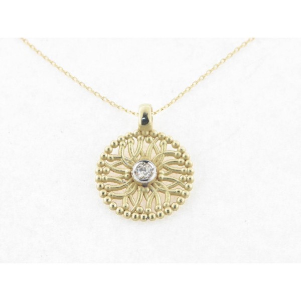 Colgante Oro Diamante con Cadena