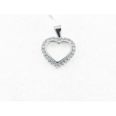 Colgante plata corazón piedras