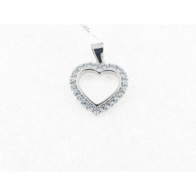 Colgante plata corazón piedras