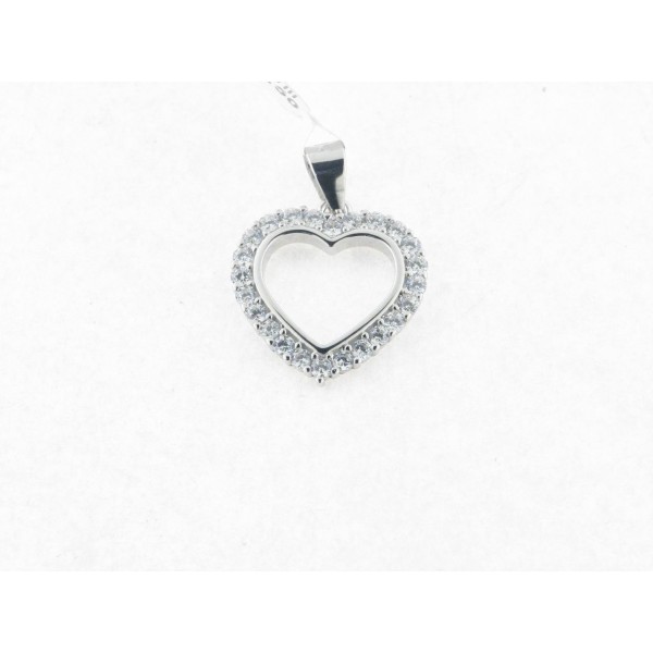 Colgante plata corazón piedras