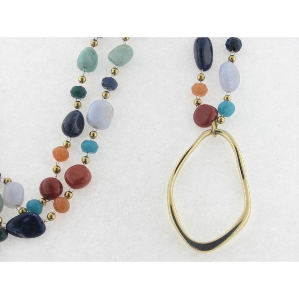 Viceroy collar acero chapado piedras naturales
