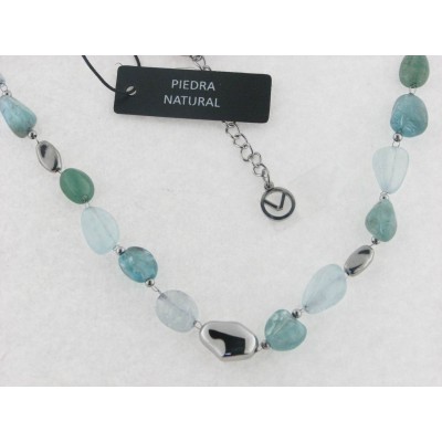 Vicery gargantilla acero piedras naturales