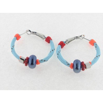 Viceroy pendientes aro acero nylon piedras