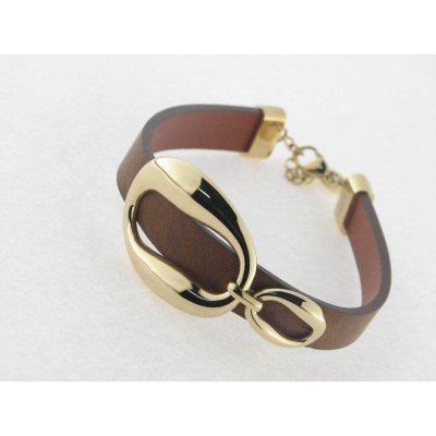Viceroy pulsera acero chapado piel
