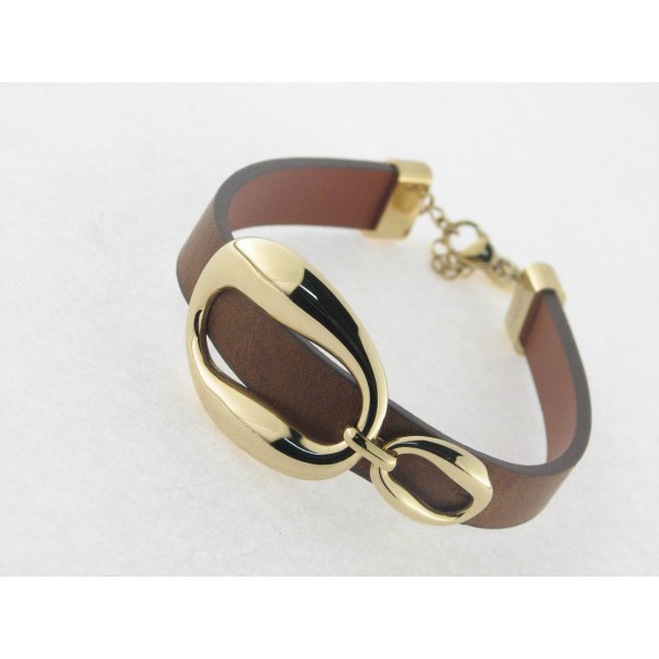 Viceroy pulsera acero chapado piel