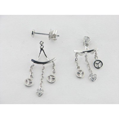 Pendientes Oro Blanco Diamantes