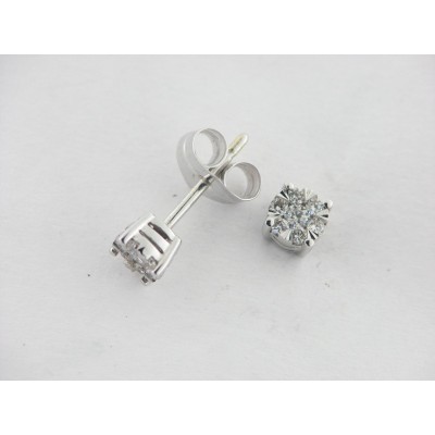 Pendientes Oro Blanco Diamantes