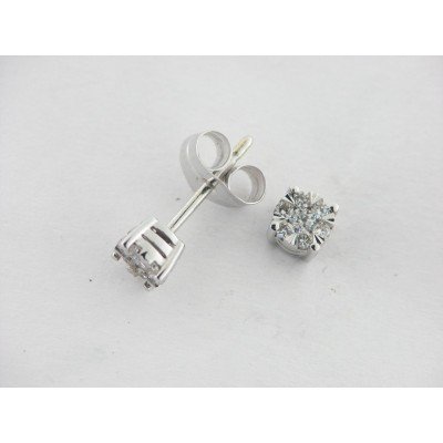 Pendientes Oro Blanco Diamantes