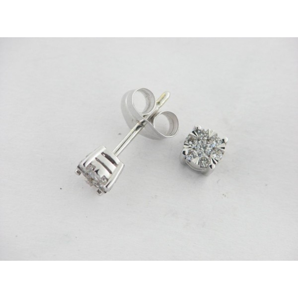 Pendientes Oro Blanco Diamantes