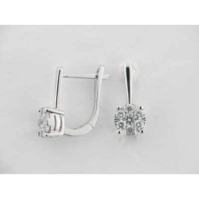 Pendientes Oro Blanco Diamantes