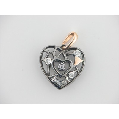 Colgante Oro Blanco Rutenio Diamantes