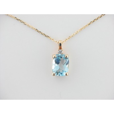Gargantilla Oro Diamante Topacio