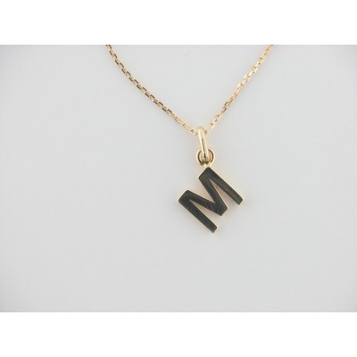 Colgante Oro Inicial M con Cadena
