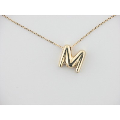 Colgante Oro Inicial M con Cadena