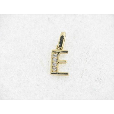 Colgante Oro Inicial " E " Piedras