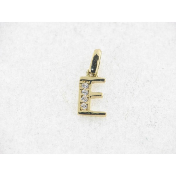 Colgante Oro Inicial " E " Piedras