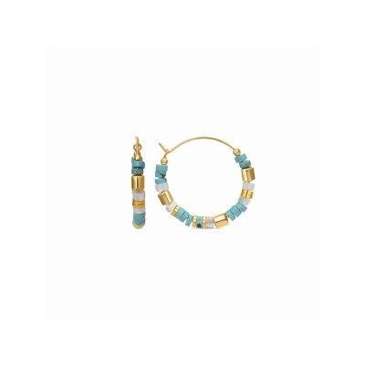 Luxenter Pendientes Aro Plata Chapada Piedras