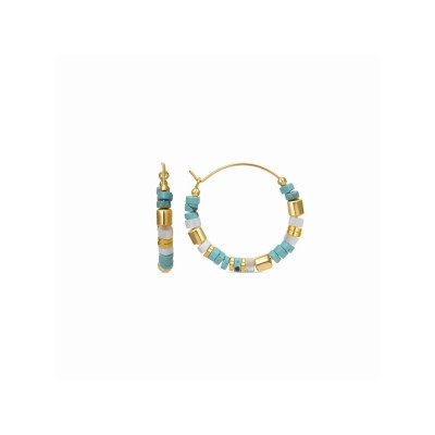 Luxenter Pendientes Aro Plata Chapada Piedras
