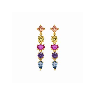 Luxenter Pendientes Plata Chapada Piedras